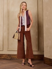 Love & Roses Burgundy Red Satin Lace Scarf Halter Sleeveless Blouse - Image 3 of 4
