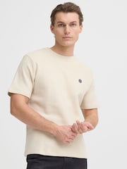 Blend Natural Fillip Crew Neck Textured T-Shirt - Image 1 of 8