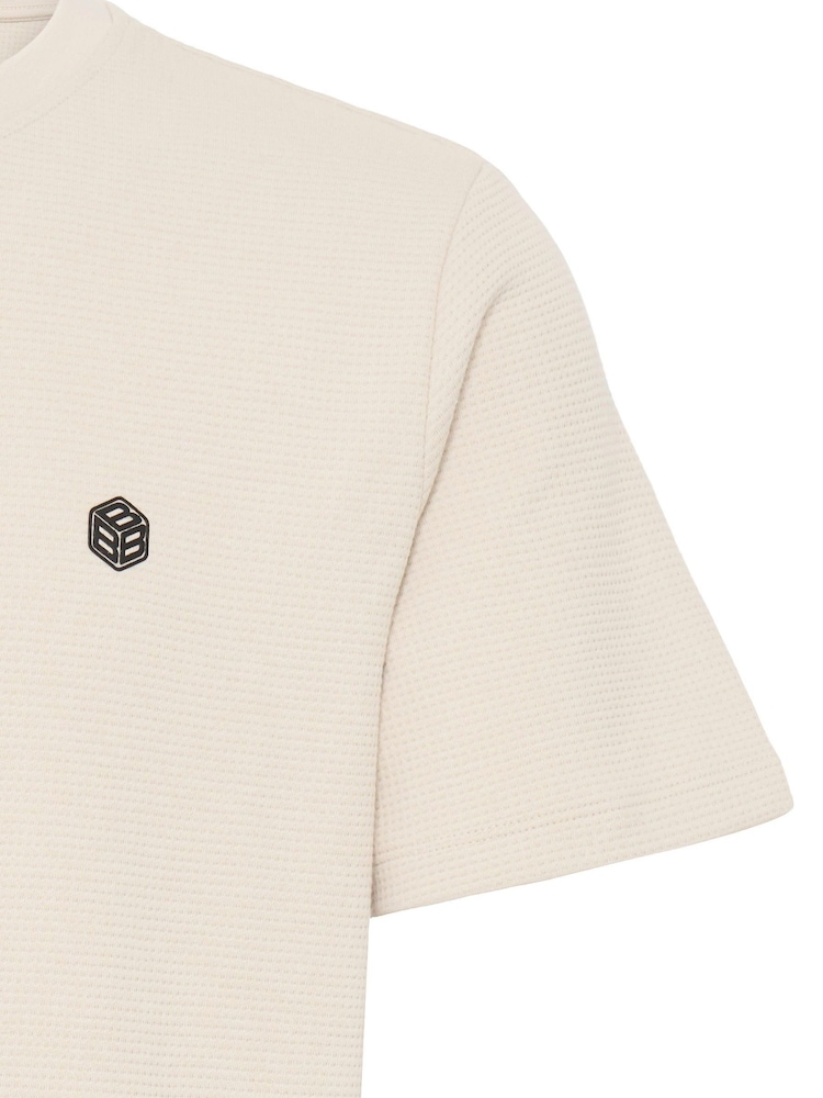 Blend Natural Fillip Crew Neck Textured T-Shirt - Image 8 of 8