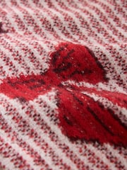 Rojo/Crudo - Cárdigan de punto de manga larga con lazo festoneado - Imagen 8 de 8
