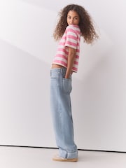 Pink Stripe Heavyweight Short Sleeve Crew Neck T-Shirt - Image 2 of 7