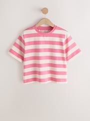 Pink Stripe Heavyweight Short Sleeve Crew Neck T-Shirt - Image 5 of 7