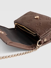 River Island Brown Embossed Monogram Flapover Cross-Body Bag - Image 5 of 6