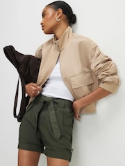 River Island Green Belted Utility Shorts - Image 1 of 4
