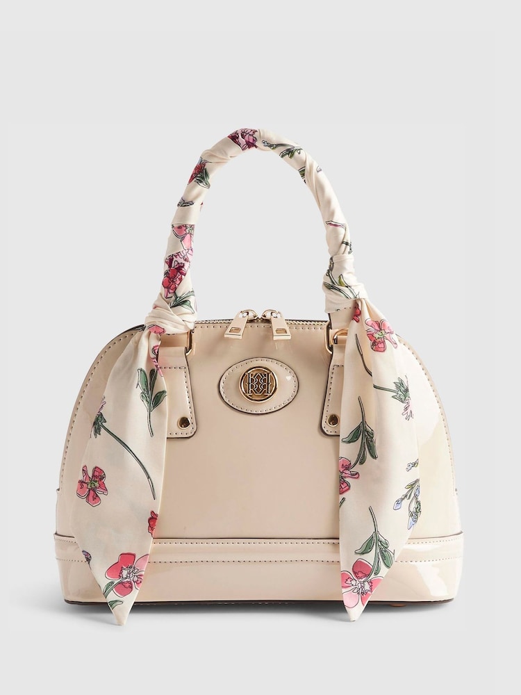 River Island Patent Handle Kettle Bag with Scarf - Image 2 of 6