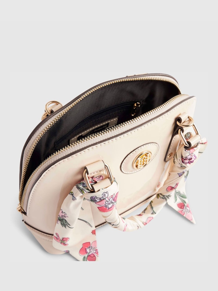 River Island Patent Handle Kettle Bag with Scarf - Image 6 of 6