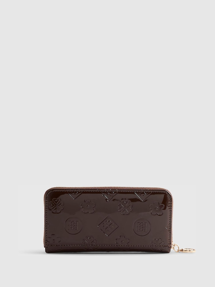 River Island Brown Embossed Monogram Purse - Image 2 of 5 River Island Brown Embossed Monogram Purse - Image 2 of 5