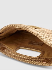 River Island Gold Woven Leather Clutch - Image 4 of 6