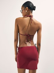 River Island Red Embellished Tie Side Mini Skirt - Image 3 of 4
