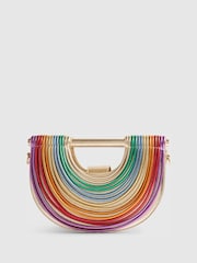 River Island Gold Rainbow Tube Grab Bag with Chain - Image 2 of 6