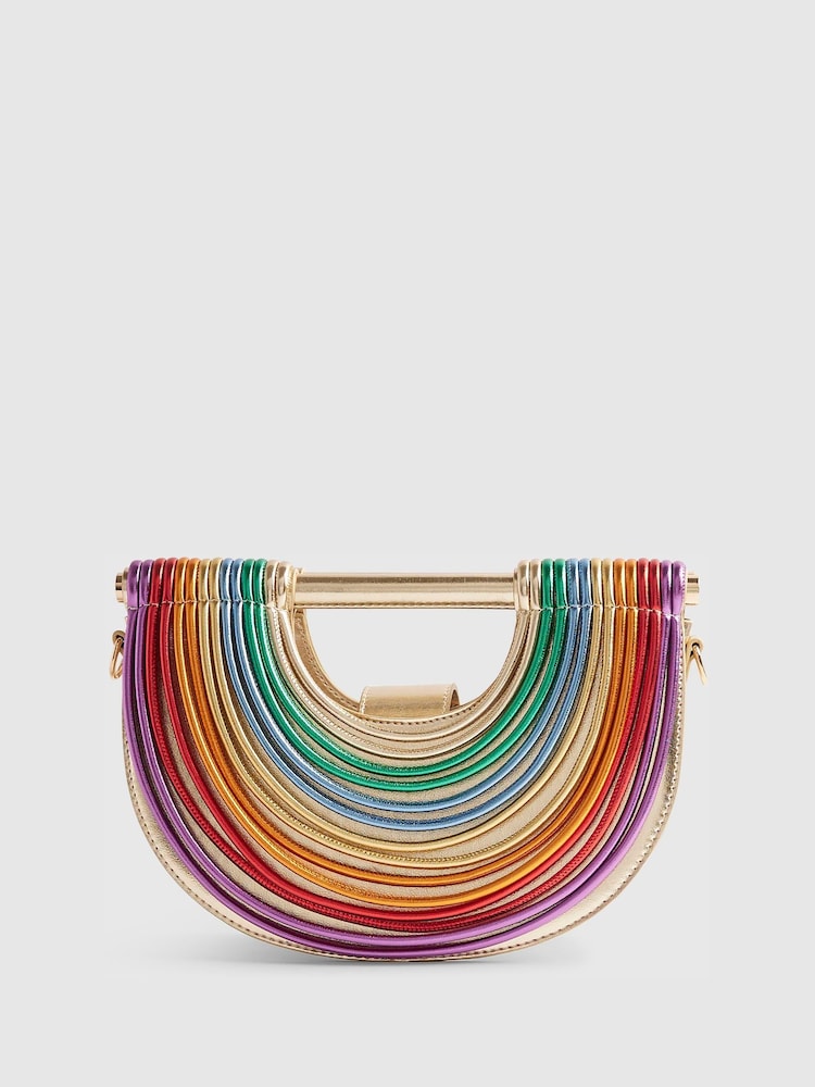 River Island Gold Rainbow Tube Grab Bag with Chain - Image 2 of 6 River Island Gold Rainbow Tube Grab Bag with Chain - Image 2 of 6