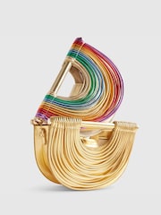 River Island Gold Rainbow Tube Grab Bag with Chain - Image 5 of 6