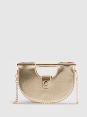 River Island Gold Rainbow Tube Grab Bag with Chain - Image 6 of 6