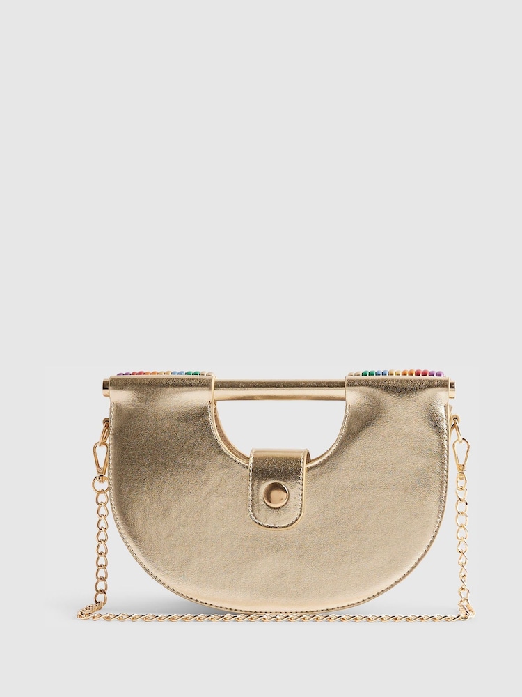 River Island Gold Rainbow Tube Grab Bag with Chain - Image 6 of 6 River Island Gold Rainbow Tube Grab Bag with Chain - Image 6 of 6