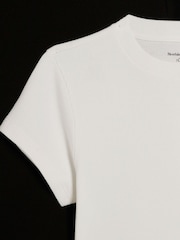 River Island Black/White Cap Sleeve Ribbed T-Shirt 2 Pack - Image 2 of 6
