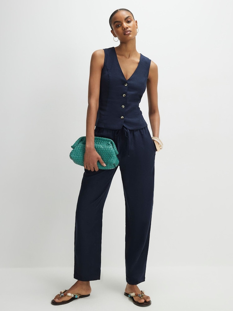 River Island Linen Blend Waistcoat - Imaginea 4 din 4