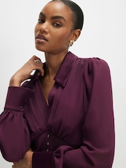 River Island Purple Corset Detail V-Neck Blouse - Image 4 of 4