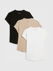 حزمة 3 من بلوزات مضلعة بأكمام فوق الكتف من River Island - Image 1 of 6