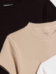 حزمة 3 من بلوزات مضلعة بأكمام فوق الكتف من River Island - Image 2 of 6