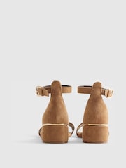 River Island Brown Suedette Low Block Heeled Sandals - Image 3 of 5