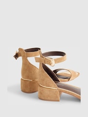 River Island Brown Suedette Low Block Heeled Sandals - Image 4 of 5