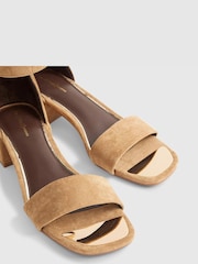 River Island Brown Suedette Low Block Heeled Sandals - Image 5 of 5