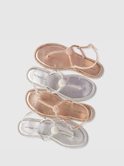 River Island Metallic Embellished Thong Sandals - Image 5 of 5
