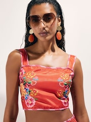 Укороченный топ с цветочной вышивкой River Island - Изображение 1 4