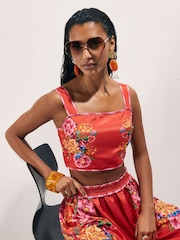 Укороченный топ с цветочной вышивкой River Island - Изображение 2 4