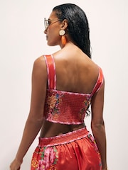 Укороченный топ с цветочной вышивкой River Island - Изображение 4 4