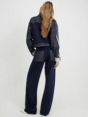 River Island Alto Rise Relaxed Straight Hybrid Stripe Jeans - Imagen 2 de 4