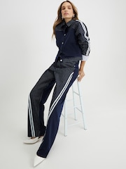River Island Alto Rise Relaxed Straight Hybrid Stripe Jeans - Imagen 3 de 4