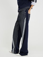 River Island Alto Rise Relaxed Straight Hybrid Stripe Jeans - Imagen 4 de 4