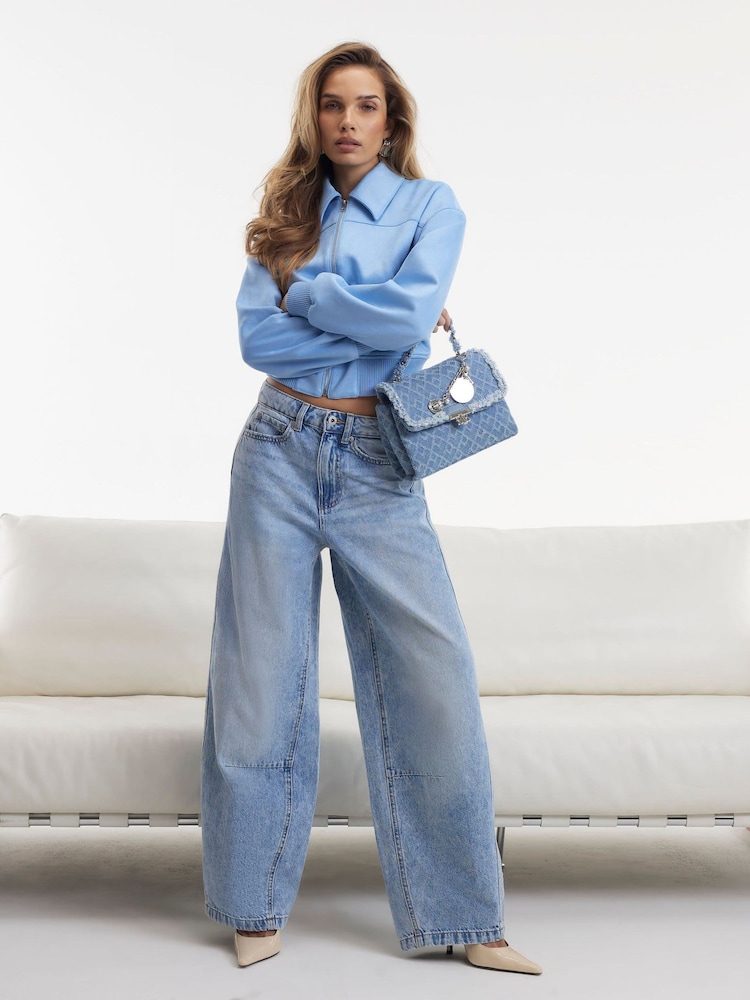 River Island Blue High Rise Balloon Leg Jeans - Image 1 of 4