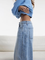 River Island Blue High Rise Balloon Leg Jeans - Image 3 of 4