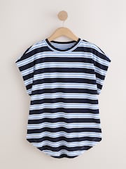 Blue Stripe - TENCEL™ Modal Blend T-Shirt na may Manggas na Pang-cap - Larawan 6 ng 8