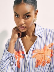 Рубашка в полоску с пальмовой вышивкой River Island - Изображение 2 4