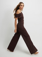 Maro - River Island One Shoulder Ponte Drape T-Shirt - Imaginea 5 din 5