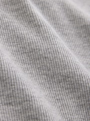 Grey Trim Hardware Detail Racer Ribbed Vest Top - Image 8 of 8