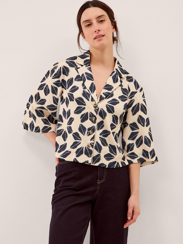 Monsoon Blue Ellison Floral Print Shirt - Image 1 of 5