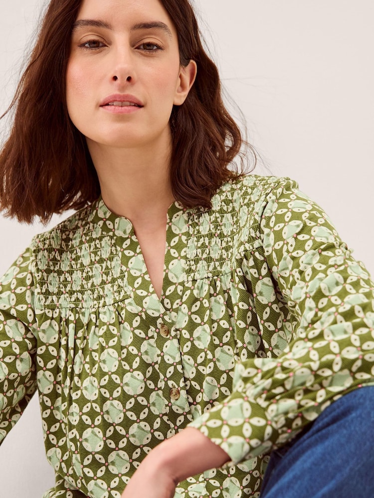 Monsoon Green Kalani Geometric Jersey Blouse - Image 1 of 5 Monsoon Green Kalani Geometric Jersey Blouse - Image 1 of 5