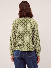 Monsoon Green Kalani Geometric Jersey Blouse - Image 2 of 5