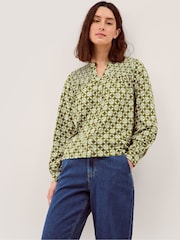Monsoon Green Kalani Geometric Jersey Blouse - Image 3 of 5