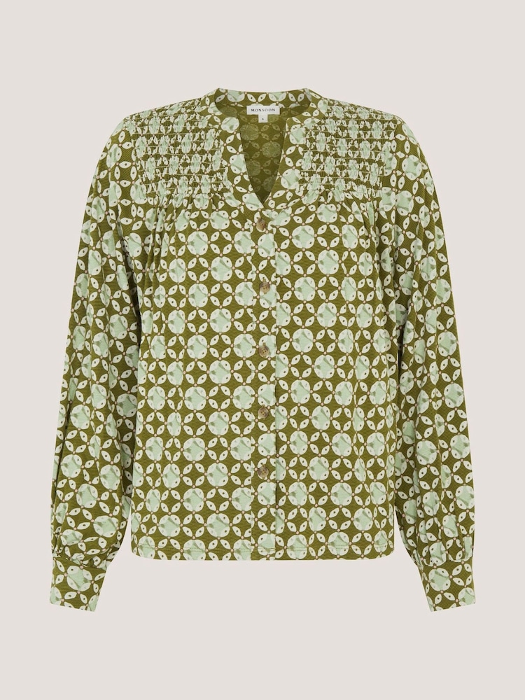 Monsoon Green Kalani Geometric Jersey Blouse - Image 5 of 5 Monsoon Green Kalani Geometric Jersey Blouse - Image 5 of 5