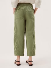 Monsoon Green Megan Cropped Barrel Trousers - Image 3 of 6