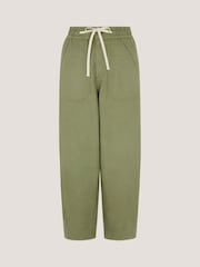 Monsoon Green Megan Cropped Barrel Trousers - Image 6 of 6