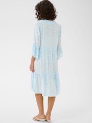 Kaffe Blue KAellen Tiered V-Neck Tunic Dress - Image 2 of 6