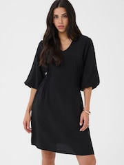 Kaffe Black KAneema V-Neck Tunic Dress - Image 3 of 6