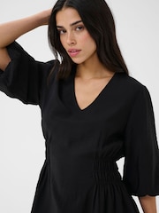 Kaffe Black KAneema V-Neck Tunic Dress - Image 4 of 6
