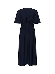 Kaffe Blue KAsirena V-Neck Midi Dress - Image 5 of 5